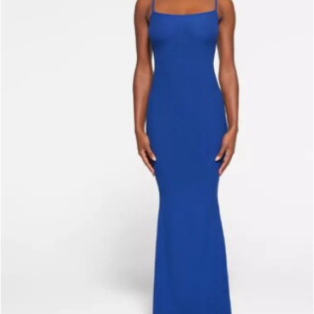 SKIMS Blue Maxi Dress slip rib, Size L